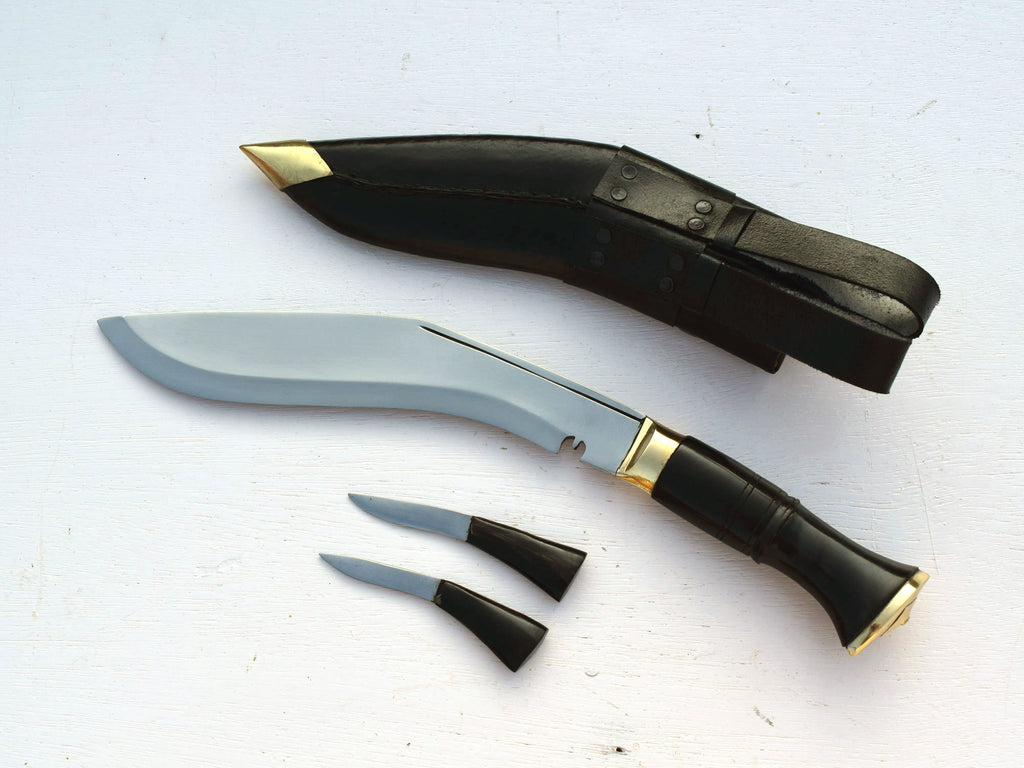 Handmade Nepalese Traditional Kukri Knife – Service No.1 – 10" Blade – Buffalo Horn Handle | Khukuri from Nepal