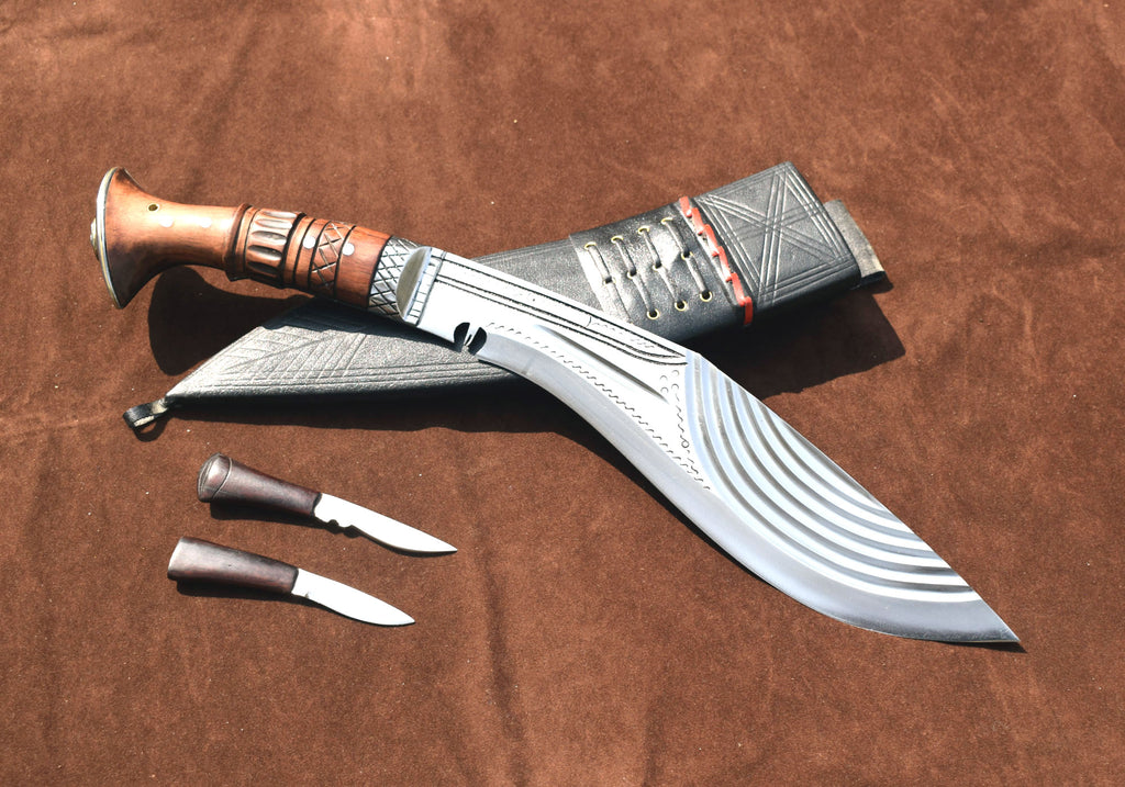 Fancy Full Tang Kukri Knife – 12.5" Blade with Black Sheath