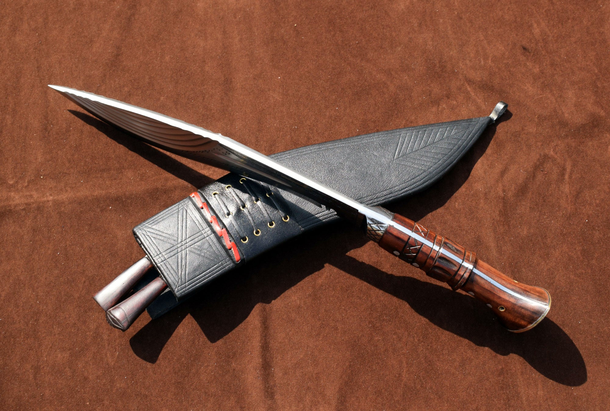 Fancy Full Tang Kukri Knife – 12.5" Blade with Black Sheath
