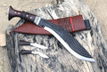 Fancy Full Tang Kukri Knife – 12.5" Blade with Brown Sheath
