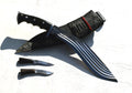 Panchira Full Tang Kukri Knife – 12" Blade, Buffalo Horn Handle & Black Sheath | Handmade in Nepal