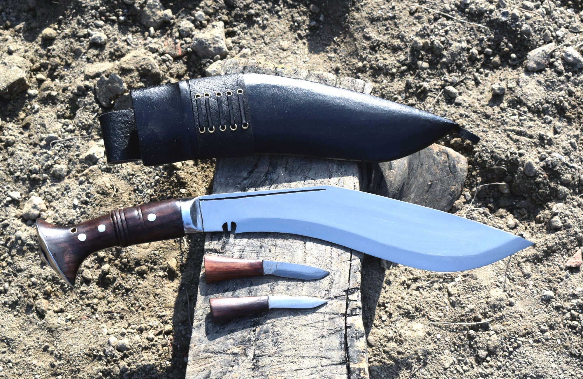 Handmade Nepalese-Traditional Kukuri-Kukri Knife-Survival Full Tang-12" Blade- Black Sheath