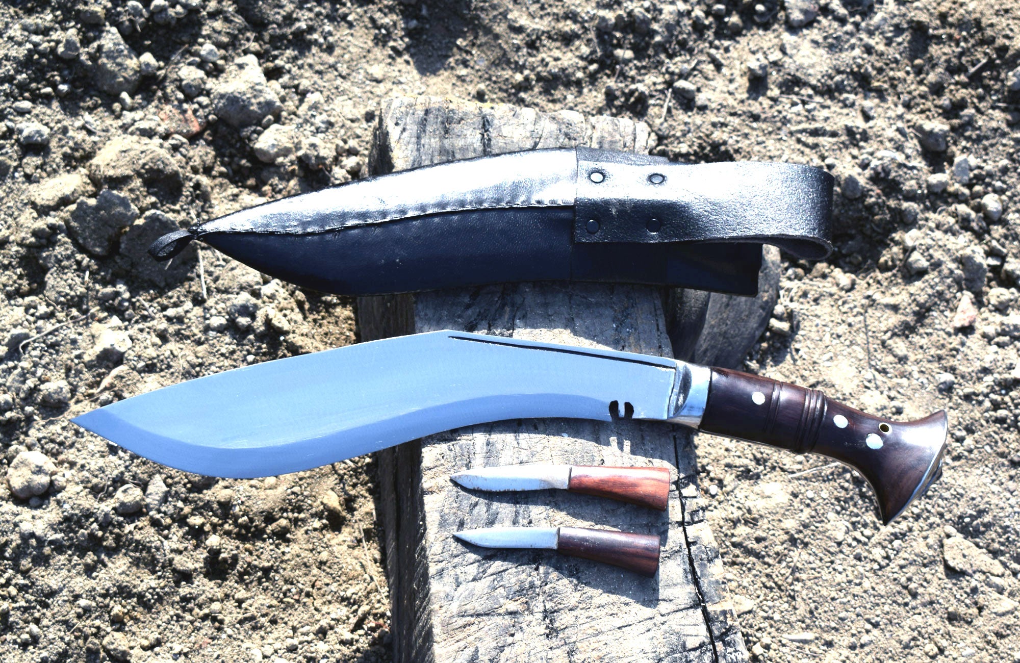 Handmade Nepalese-Traditional Kukuri-Kukri Knife-Survival Full Tang-12" Blade- Black Sheath