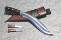 Handmade Nepalese-Traditional Kukuri-Kukri Knife-Afghan Full Tang-12" Blade- Brown Sheath