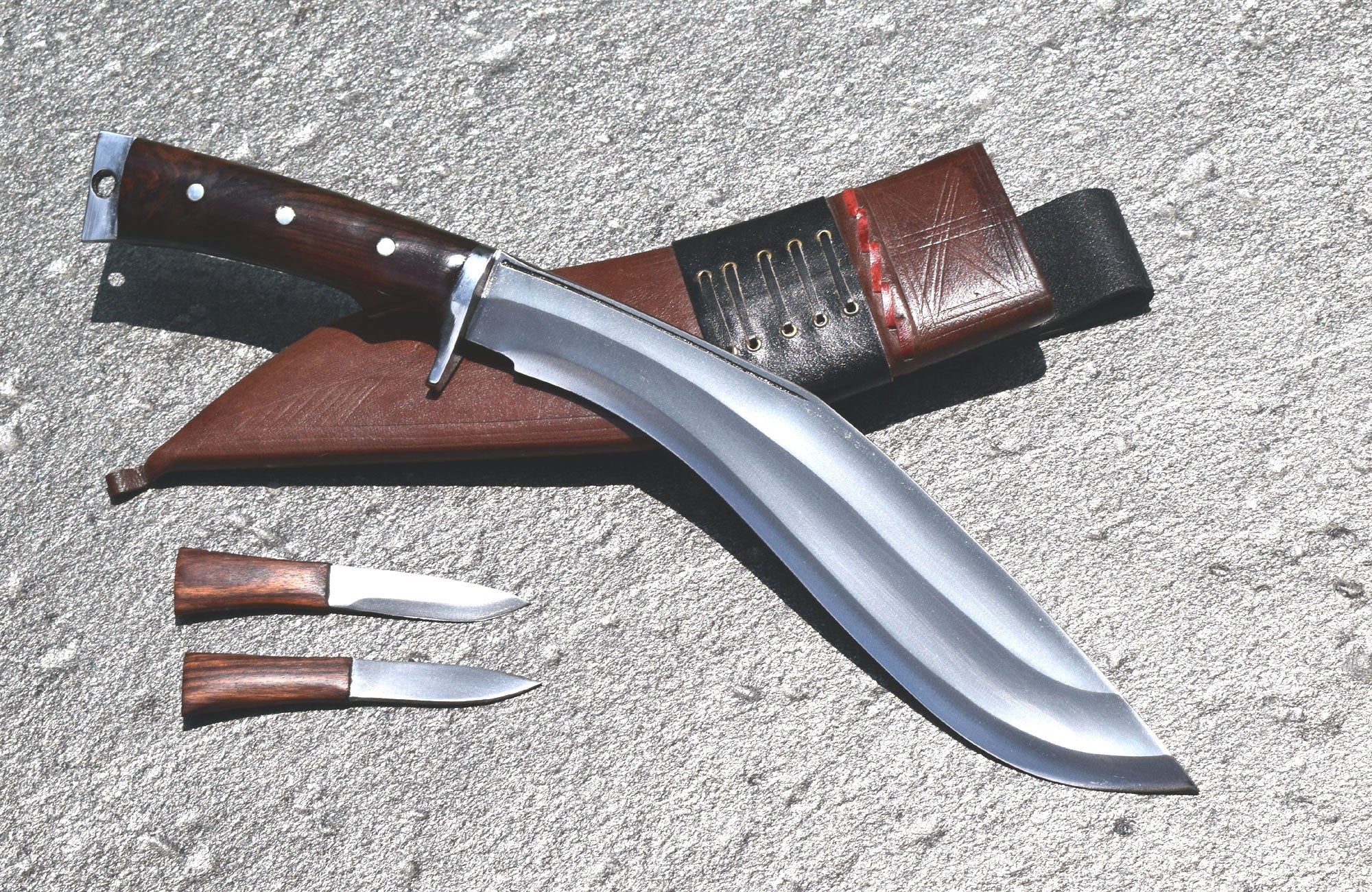 Handmade Nepalese-Traditional Kukuri-Kukri Knife-Afghan Full Tang-12" Blade- Brown Sheath