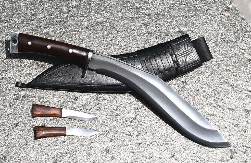 Handmade Nepalese-Traditional Kukuri-Kukri Knife-Afghan Full Tang-13" Blade- Black Sheath