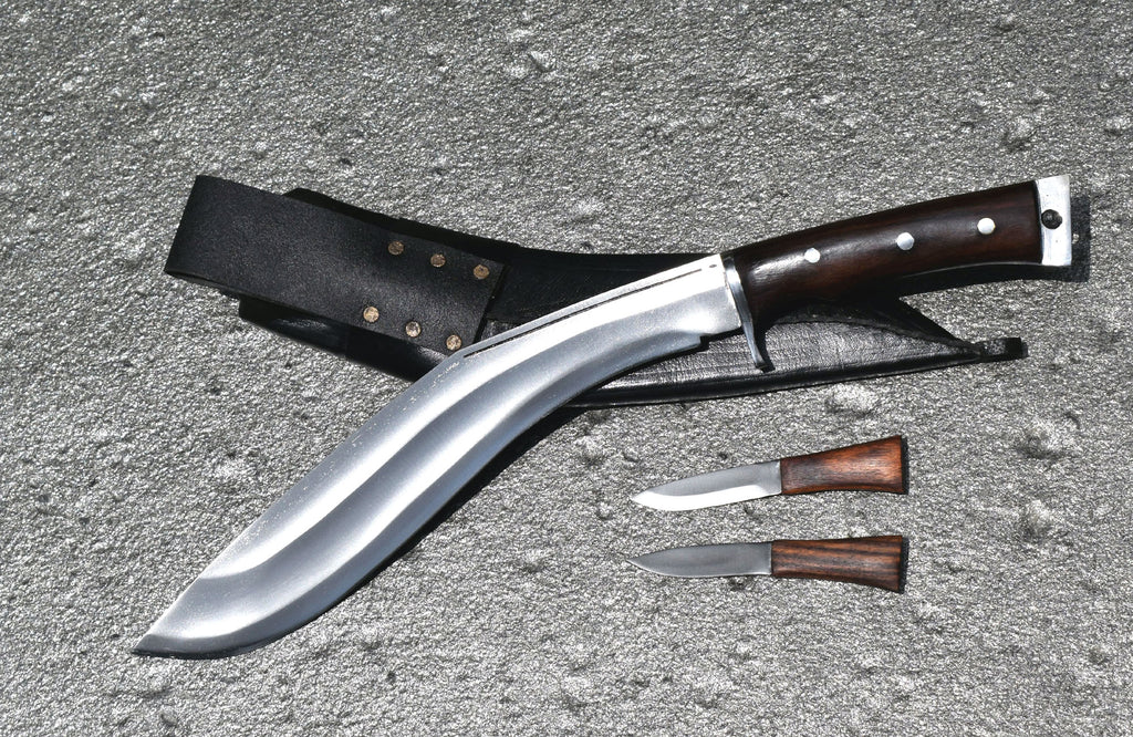 Handmade Nepalese-Traditional Kukuri-Kukri Knife-Afghan Full Tang-13" Blade- Black Sheath
