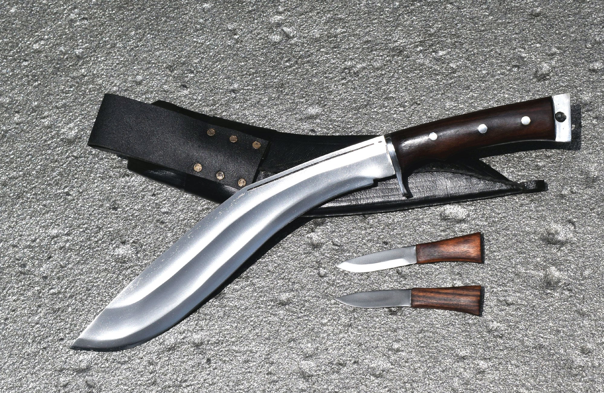 Handmade Nepalese-Traditional Kukuri-Kukri Knife-Afghan Full Tang-13" Blade- Black Sheath