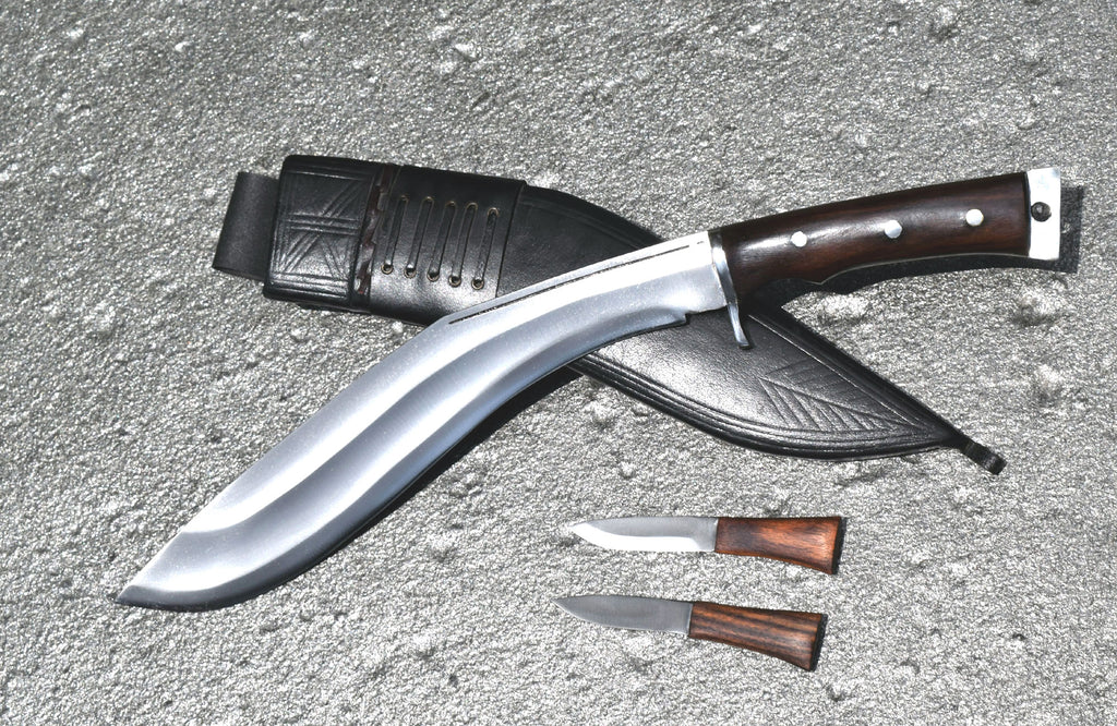 Handmade Nepalese-Traditional Kukuri-Kukri Knife-Afghan Full Tang-13" Blade- Black Sheath