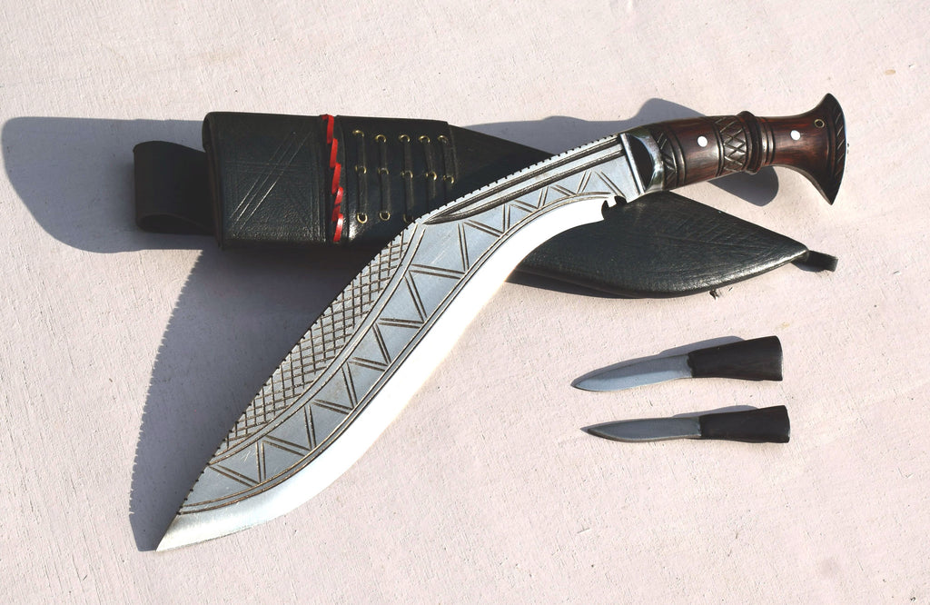 Grace Kukri House Bhojpure Kukri 13 inch blade spine detail 7mm thickness hand forged Nepal