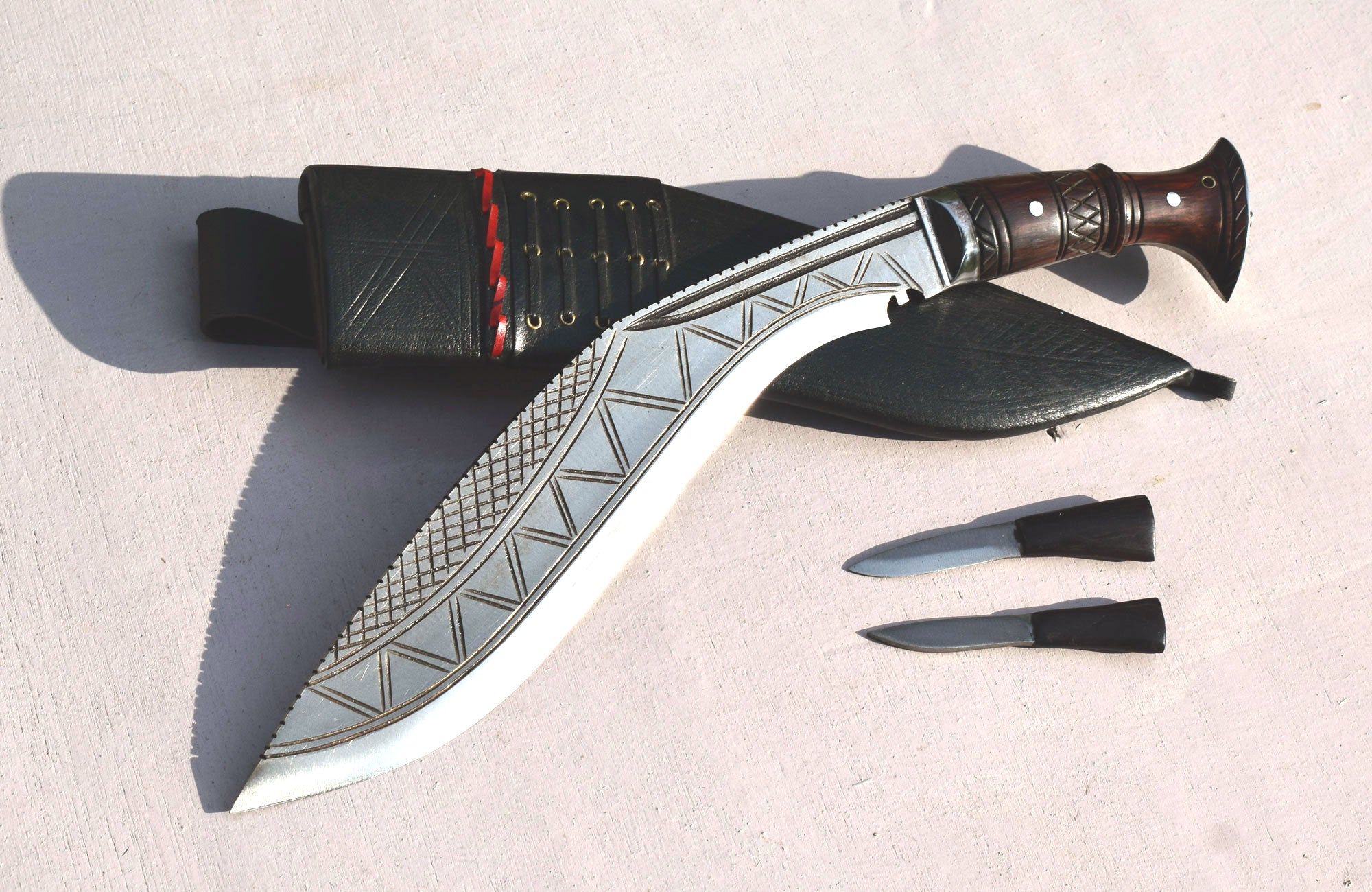Grace Kukri House Bhojpure Kukri 13 inch blade spine detail 7mm thickness hand forged Nepal