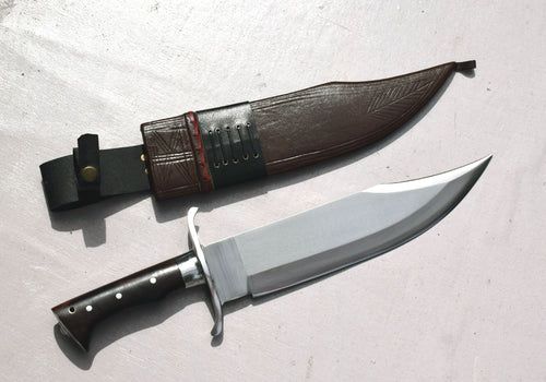 Grace Kukri House GKH-054 Bowie knife side profile showing 5160 carbon steel blade