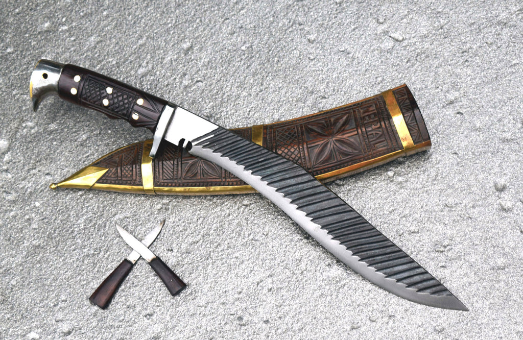 Handmade Sirupate Kukri Knife – 13" Full Tang Blade with Wooden Sheath | Grace Kukri House