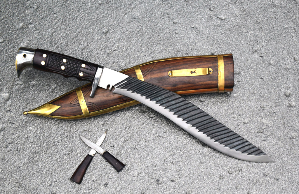 Handmade Sirupate Kukri Knife – 13" Full Tang Blade with Wooden Sheath | Grace Kukri House