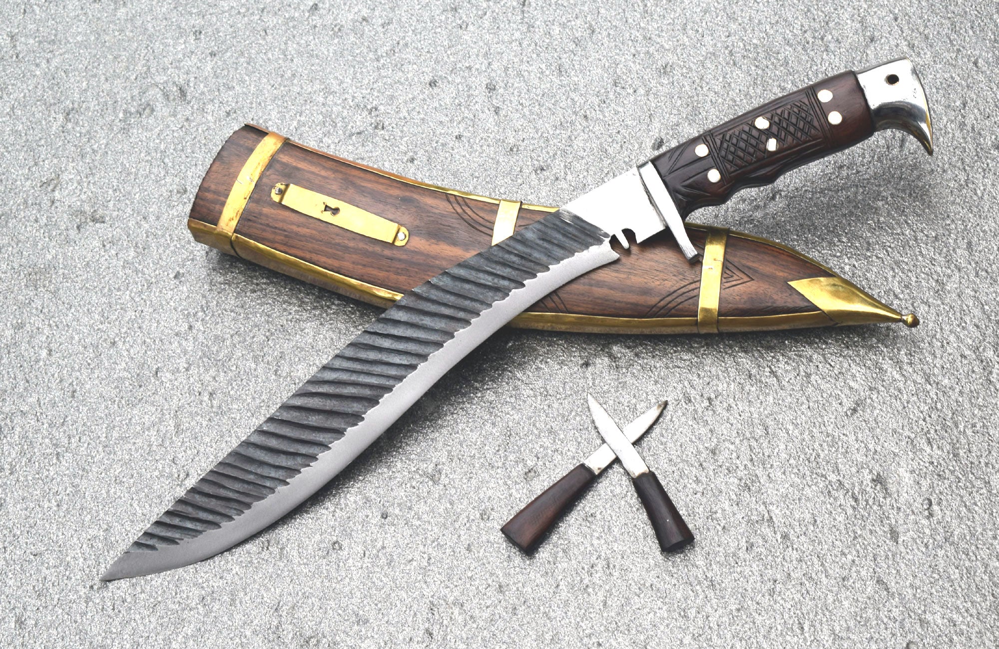 Handmade Sirupate Kukri Knife – 13" Full Tang Blade with Wooden Sheath | Grace Kukri House