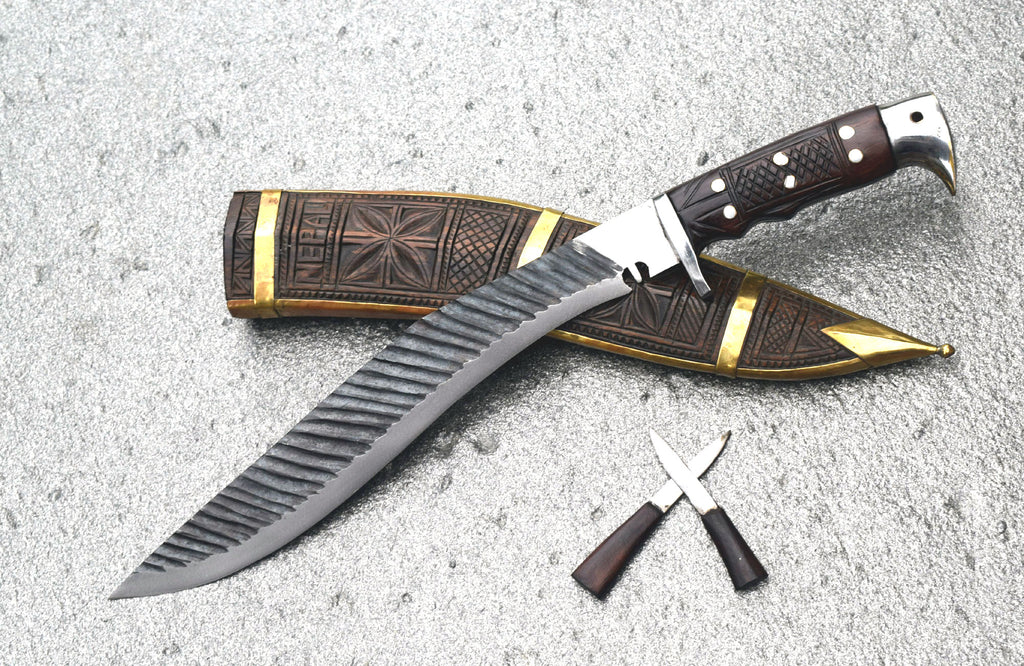 Handmade Sirupate Kukri Knife – 13" Full Tang Blade with Wooden Sheath | Grace Kukri House