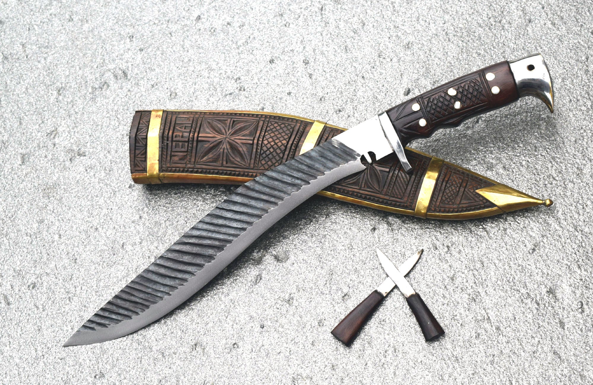 Handmade Sirupate Kukri Knife – 13" Full Tang Blade with Wooden Sheath | Grace Kukri House