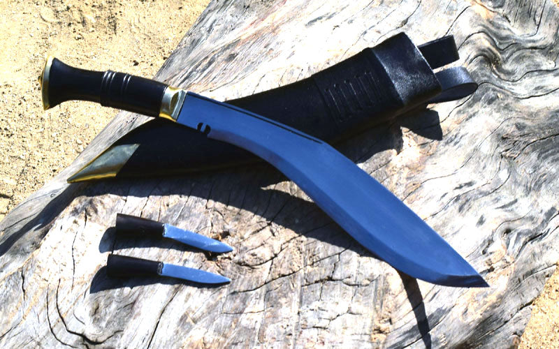 Handmade Nepalese Traditional Kukri Knife – 13" Blade – Buffalo Horn Handle – Black Sheath | Khukuri from Nepal