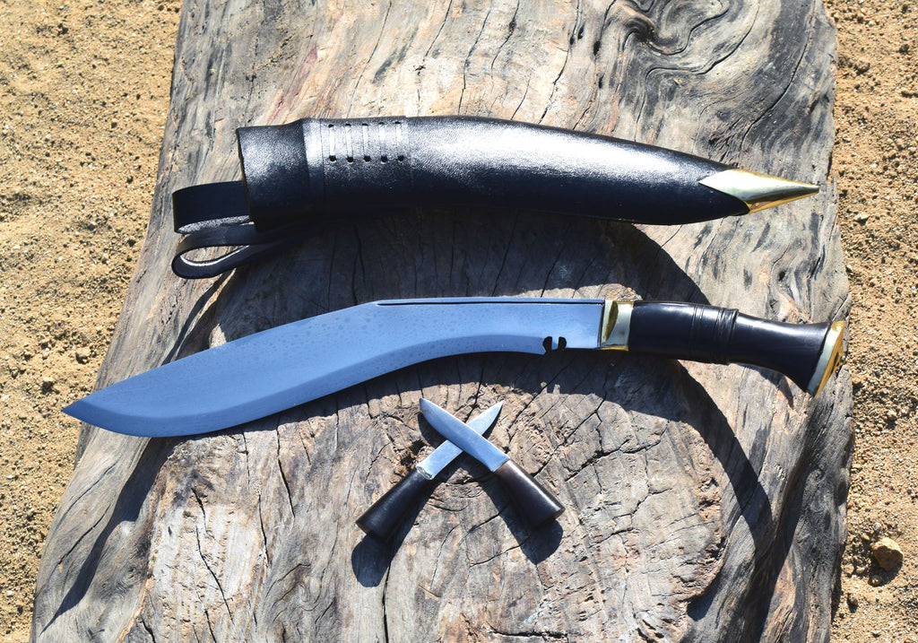 Handmade Nepalese Traditional Kukri Knife – 13" Blade – Buffalo Horn Handle – Black Sheath | Khukuri from Nepal