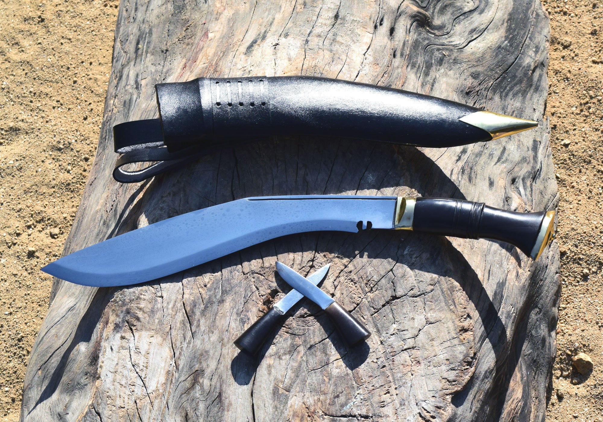Handmade Nepalese Traditional Kukri Knife – 13" Blade – Buffalo Horn Handle – Black Sheath | Khukuri from Nepal