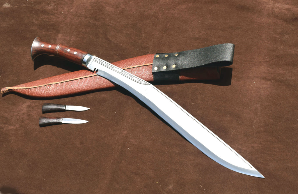 18.5 inch Sirupate Kukri Knife rosewood handle detail – traditional Nepali craftsmanship – Grace Kukri House