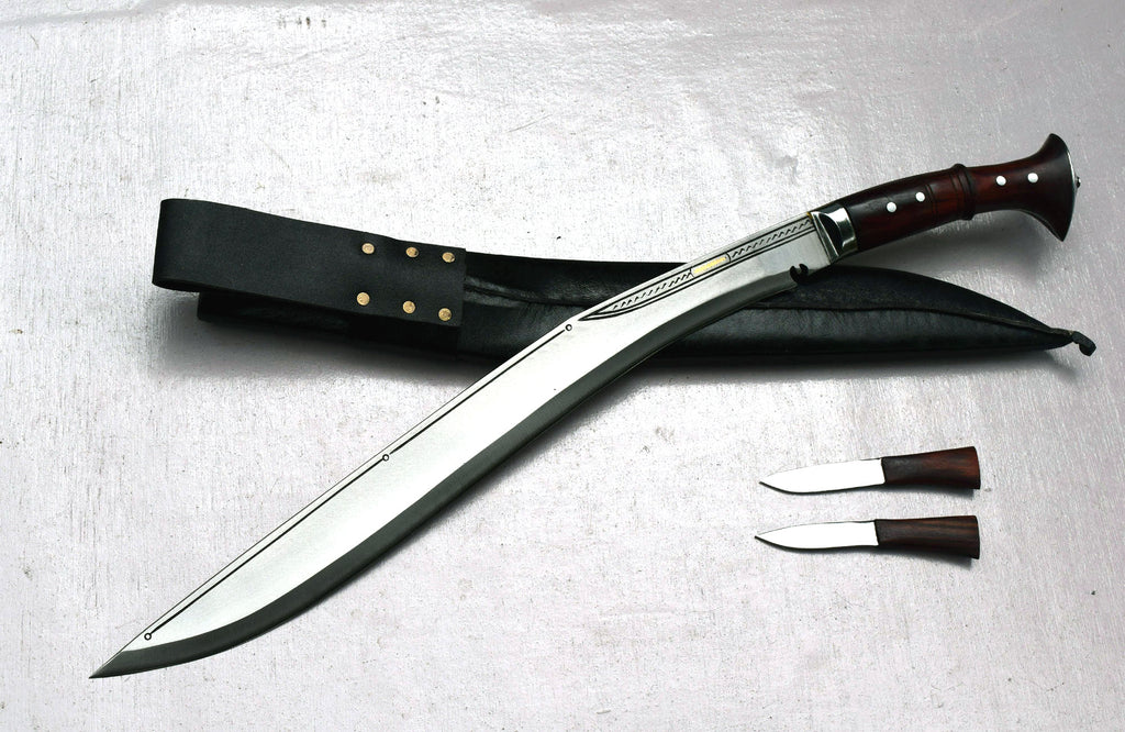GKH-046 Sirupate Kukri with Karda and Chakmak accessories – full tang kukri knife from Grace Kukri House