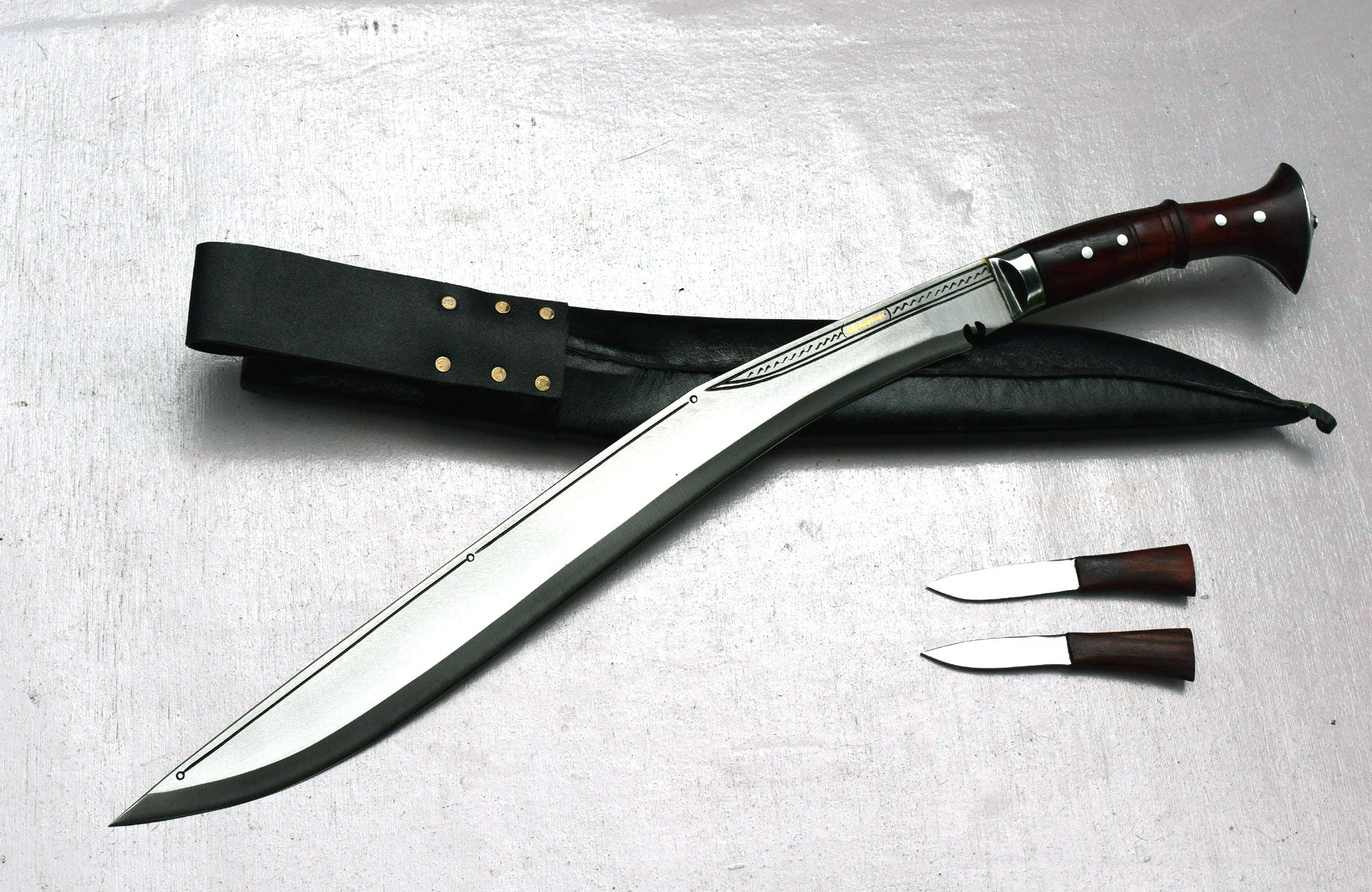 GKH-046 Sirupate Kukri with Karda and Chakmak accessories – full tang kukri knife from Grace Kukri House