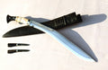 Handmade Nepalese - Traditional Kukri Knife – Sirupate Full Tang-18.5" Blade-Buffalo Horn & Bone Joined Handle - Black Sheath.