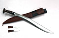 Handmade Nepalese Traditional Kukri Knife – Sirupate Full Tang – 18" Blade – Rosewood Handle – Brown Sheath.
