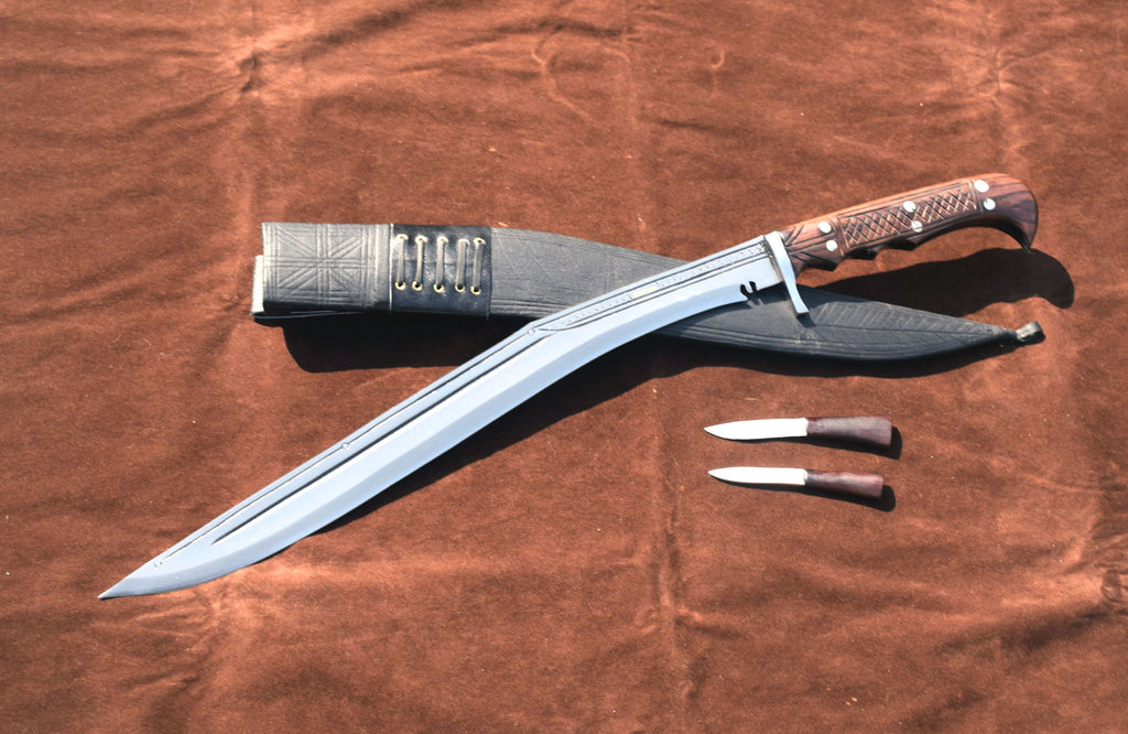 Handmade Nepalese Sirupate Full Tang Kukri 18 inch – blade close-up – 5160 carbon steel – Grace Kukri House Nepal