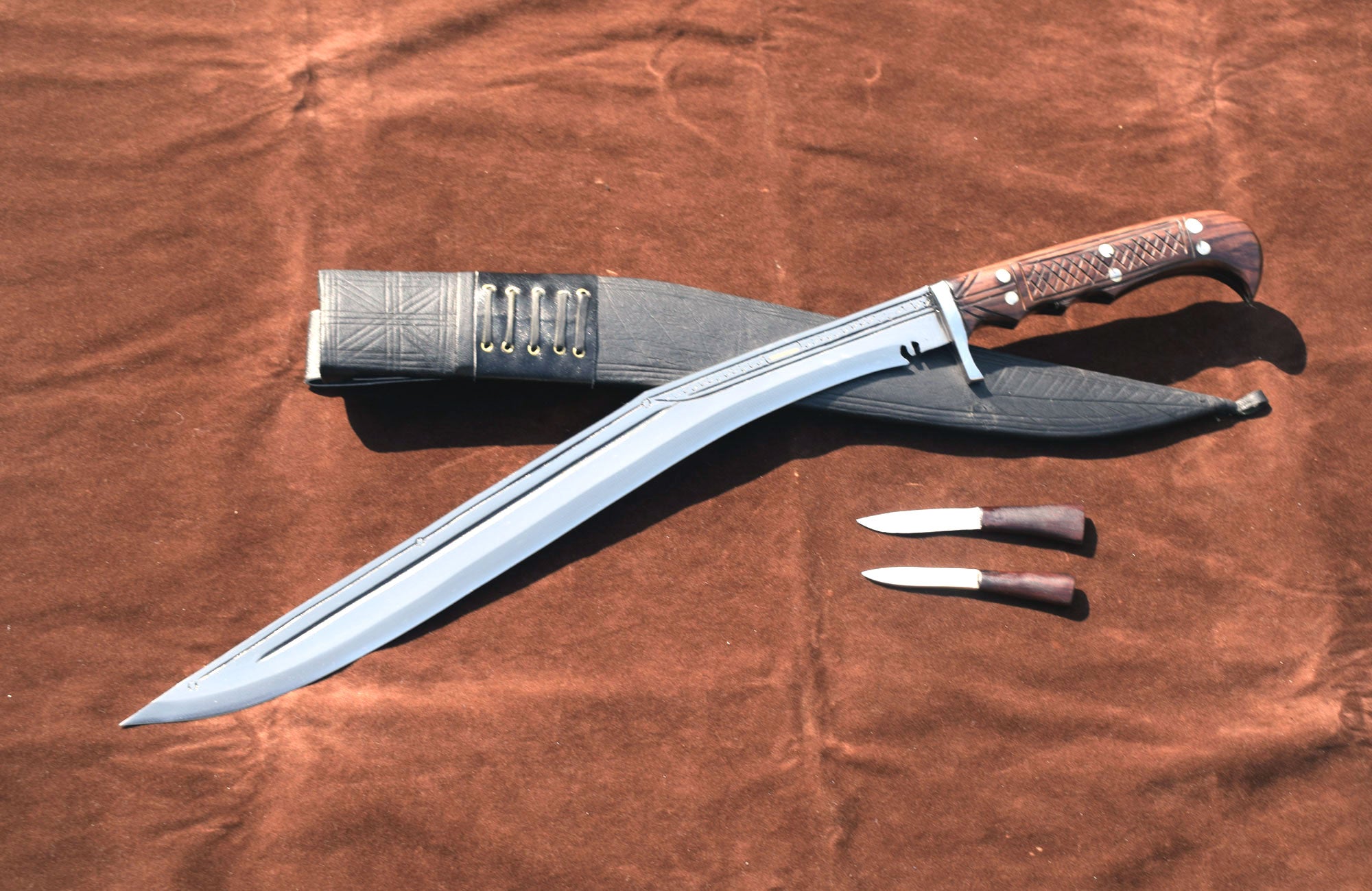 Handmade Nepalese Sirupate Full Tang Kukri 18 inch – blade close-up – 5160 carbon steel – Grace Kukri House Nepal
