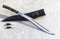 Handmade Nepalese - Traditional Kukri Knife – (Siru Sword) Sirupate Full Tang – 18" Blade – Rosewood Handle – Black Sheath.