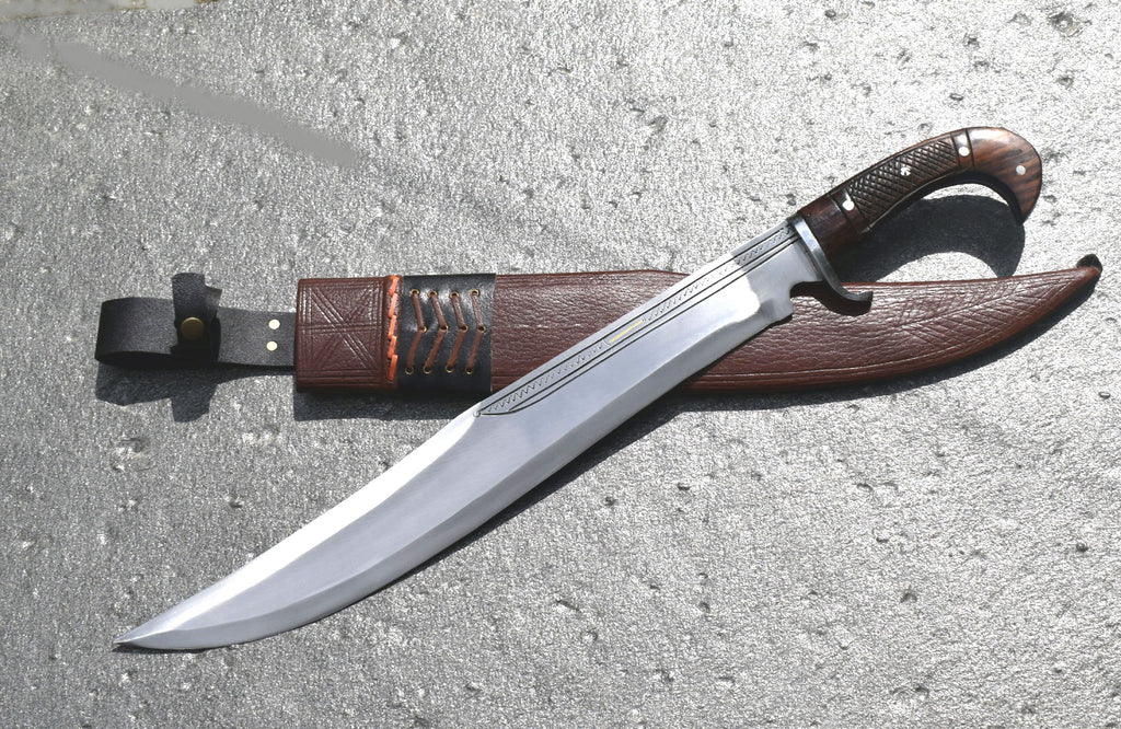 Hand-forged kukri machete blade spine showing 6mm thickness – made in Kathmandu Nepal