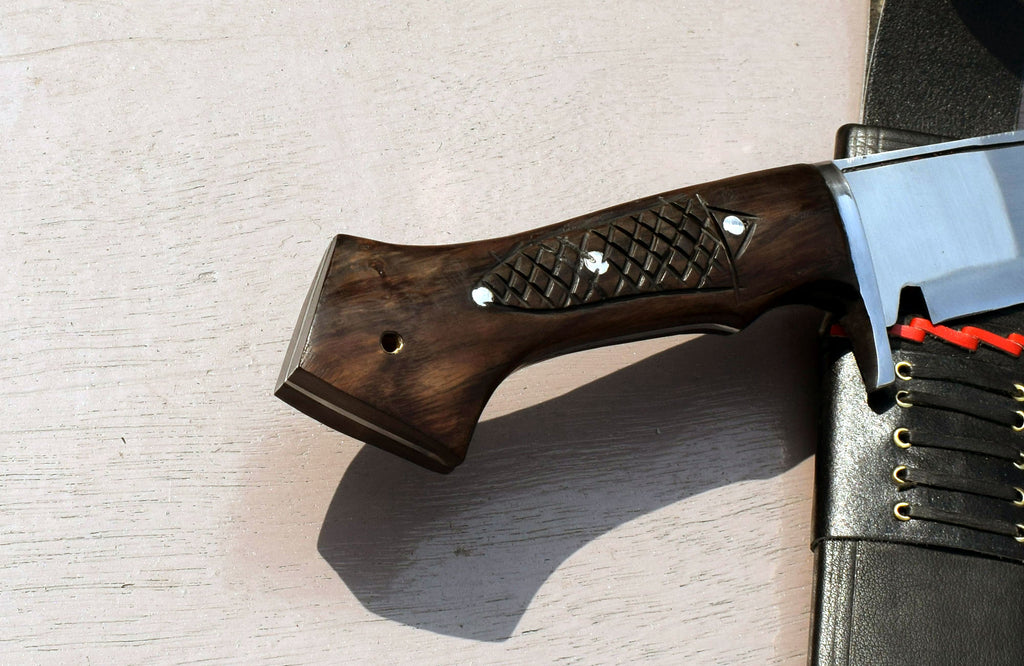 Handmade Nepali Kukri Machete – 20" Full Tang Hunting & Survival Knife with Black Sheath