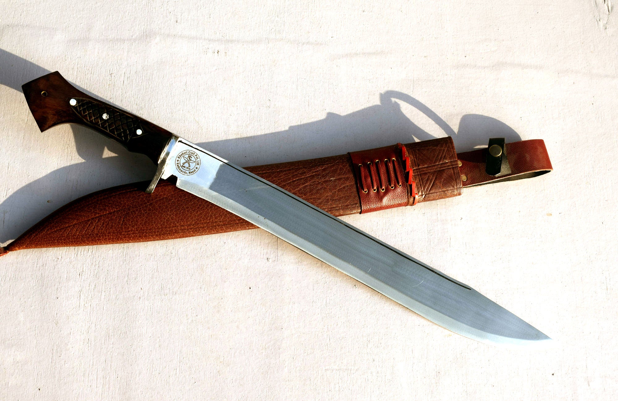 Handmade Nepali Kukri Machete – 20" Full Tang Hunting & Survival Knife with Sheath