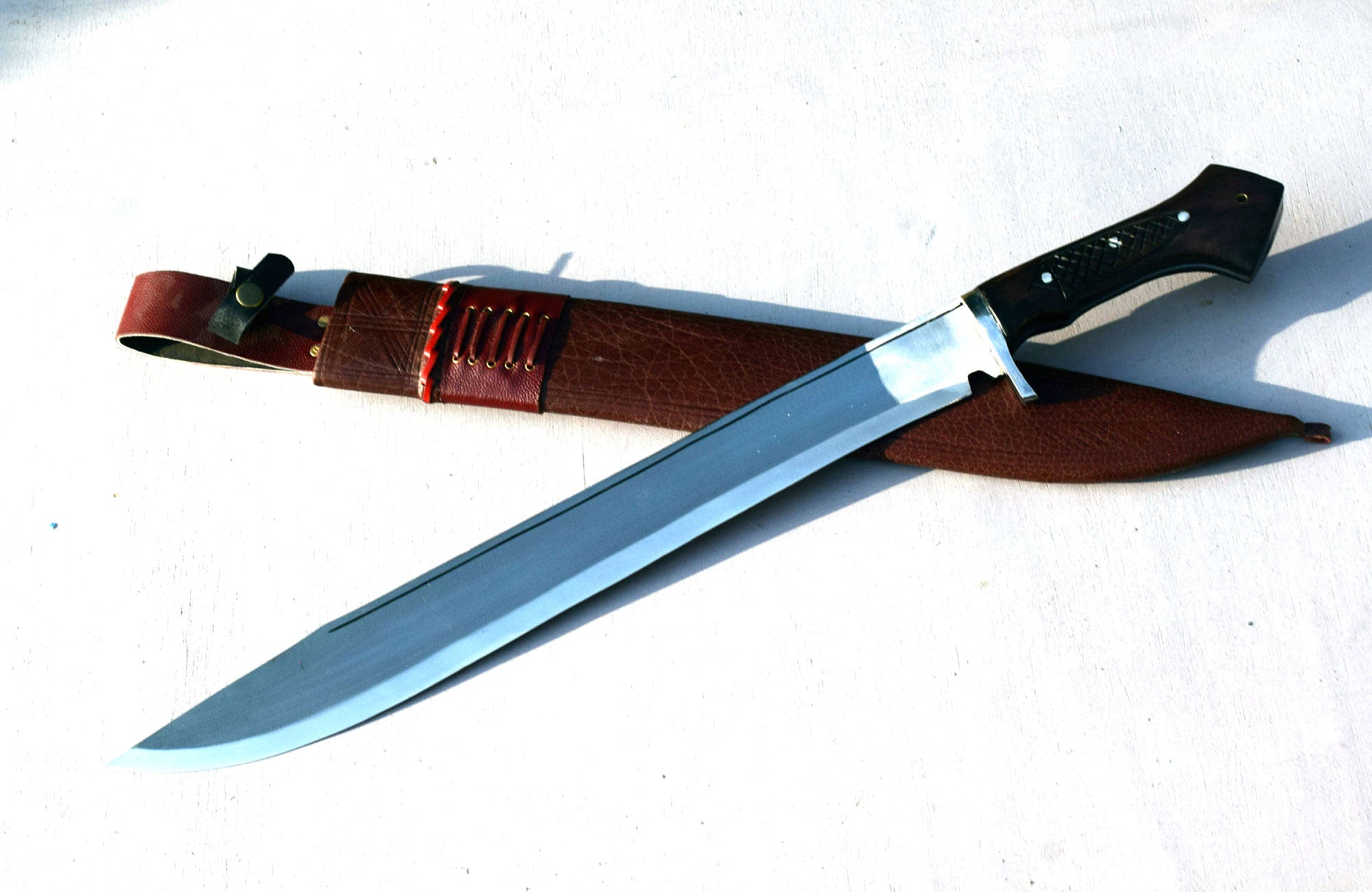 Handmade Nepali Kukri Machete – 20" Full Tang Hunting & Survival Knife with Sheath