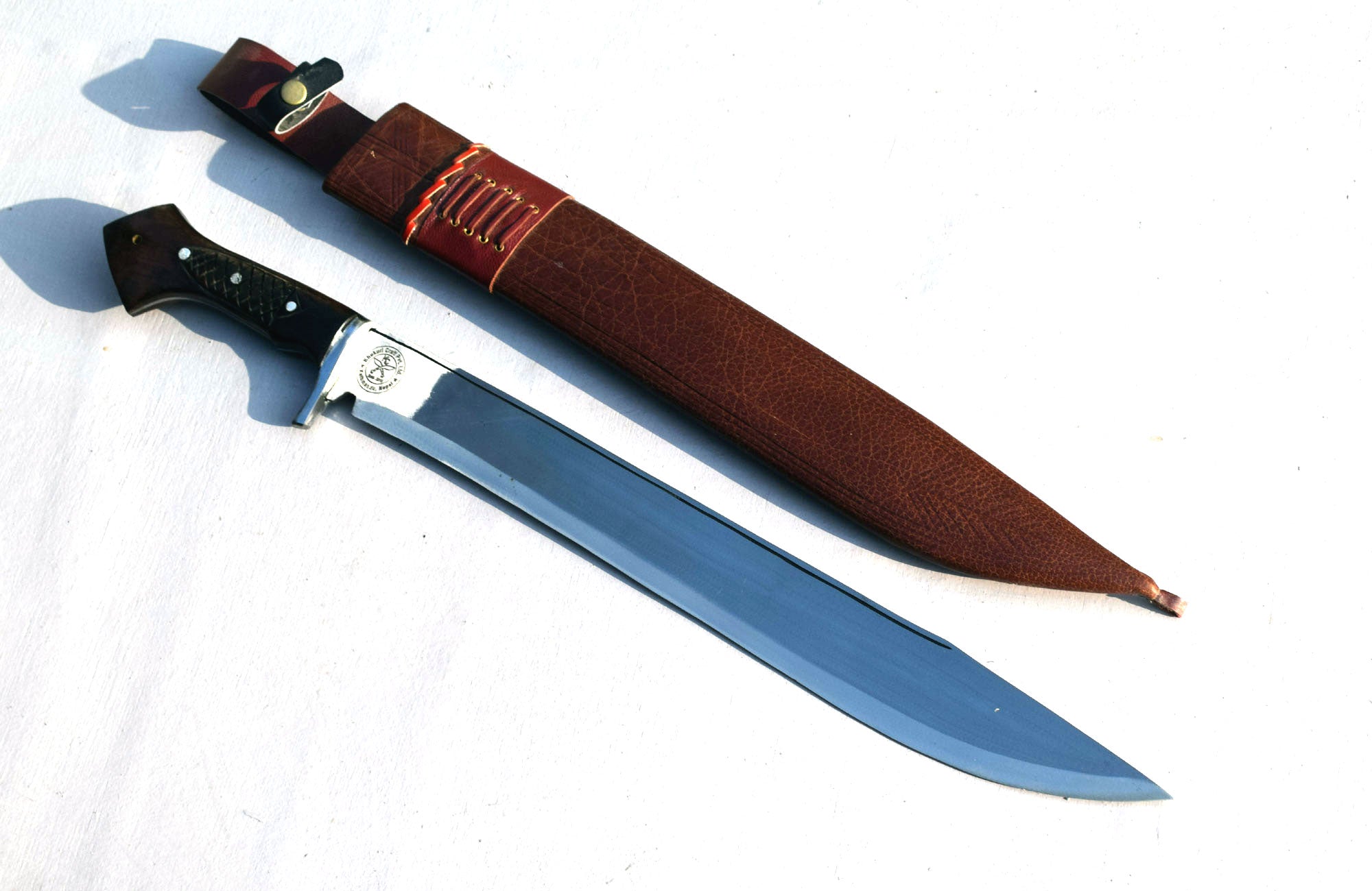 Handmade Nepali Kukri Machete – 20" Full Tang Hunting & Survival Knife with Sheath