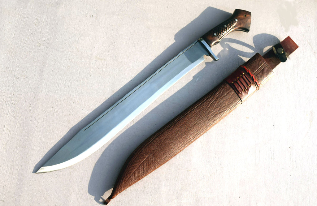 Handmade Nepali Kukri Machete – 20" Full Tang Hunting & Survival Knife with Sheath