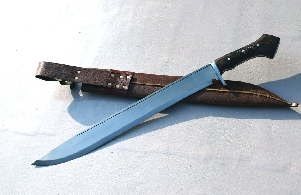 Handmade Nepali Kukri Machete – 20" Full Tang Hunting & Survival Knife with Sheath