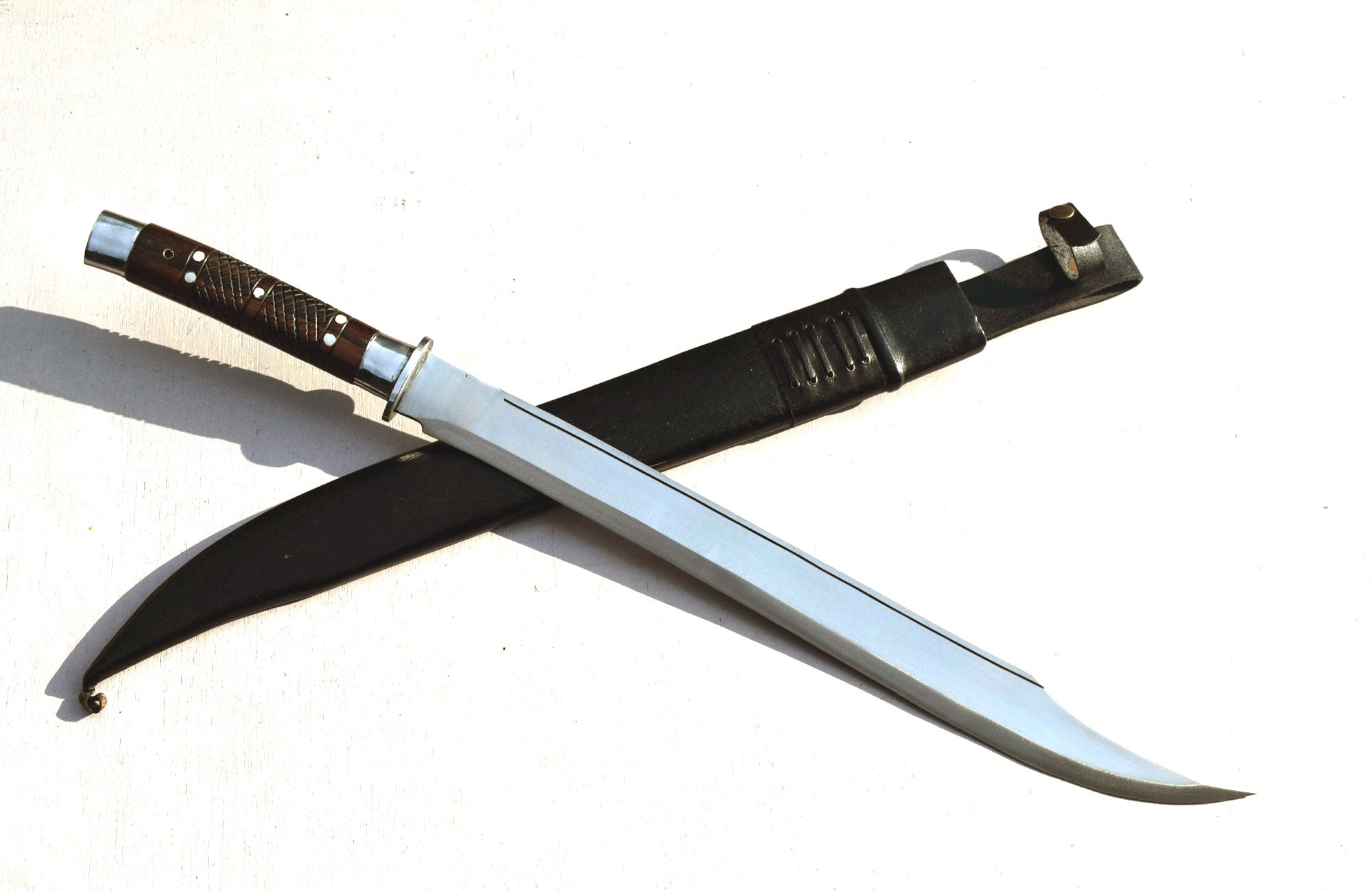 Handmade Nepalese Kukri Machete – 21" Full Tang Long Hunting Knife with Black Sheath