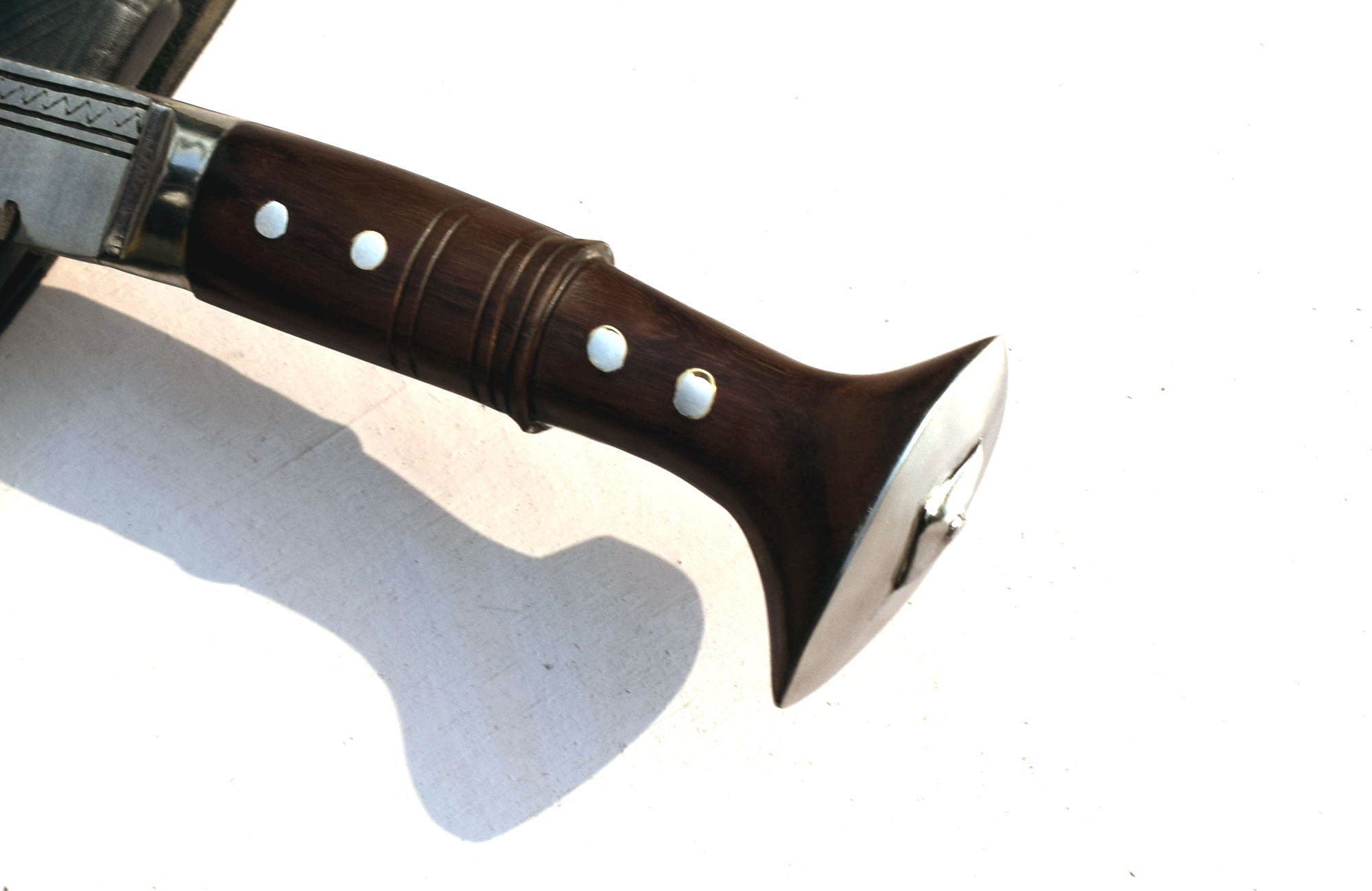 Handmade Nepalese Traditional Kukri Knife – Sirupate Full Tang-21" Blade-Rosewood Handle - Black Sheath.