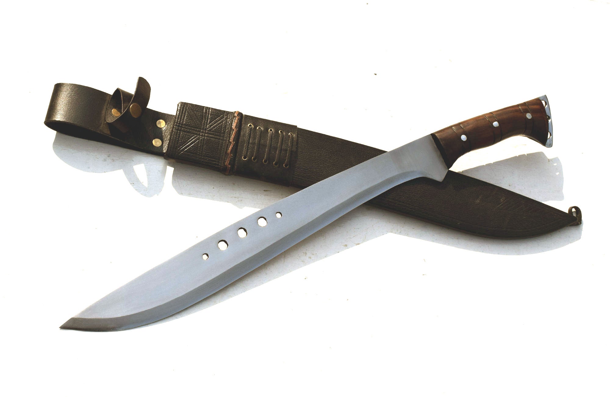 Handmade Nepali Kukri Machete – 18" Full Tang Hunting & Survival Knife with Black Sheath