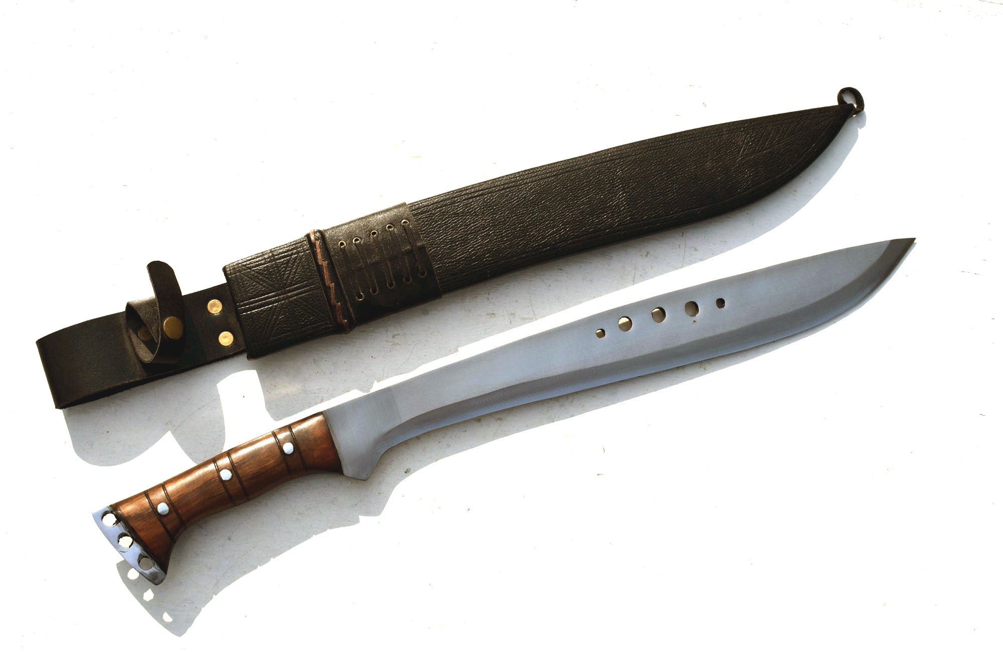 Handmade Nepali Kukri Machete – 18" Full Tang Hunting & Survival Knife with Black Sheath