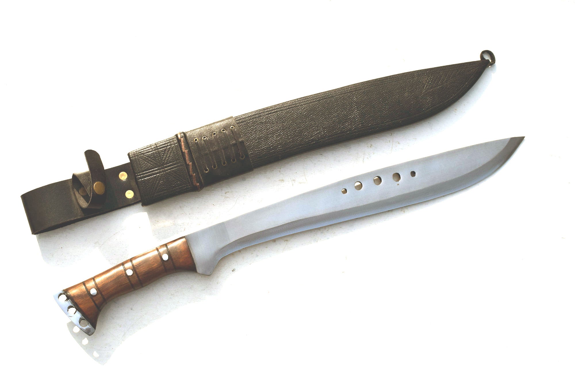 Handmade Nepali Kukri Machete – 18" Full Tang Hunting & Survival Knife with Black Sheath